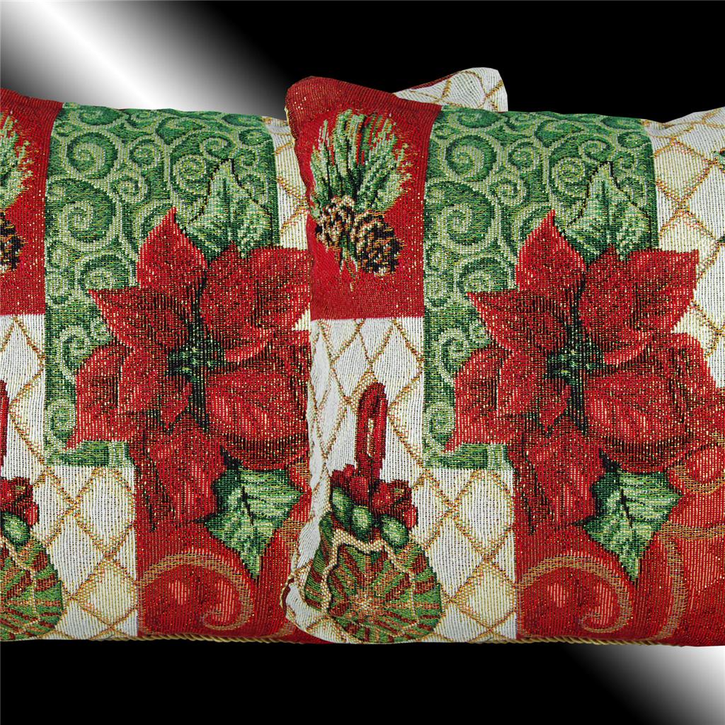 set red christmas poinsettas tapestry throw pillow cases set red christmas poinsettas tapestry throw pillow cases