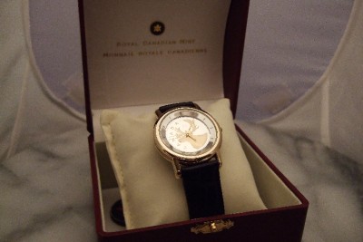 Canadian Shoe Store on Mens Royal Canadian Mint Watch With Canadian 25 Cent Dial Gold Plated