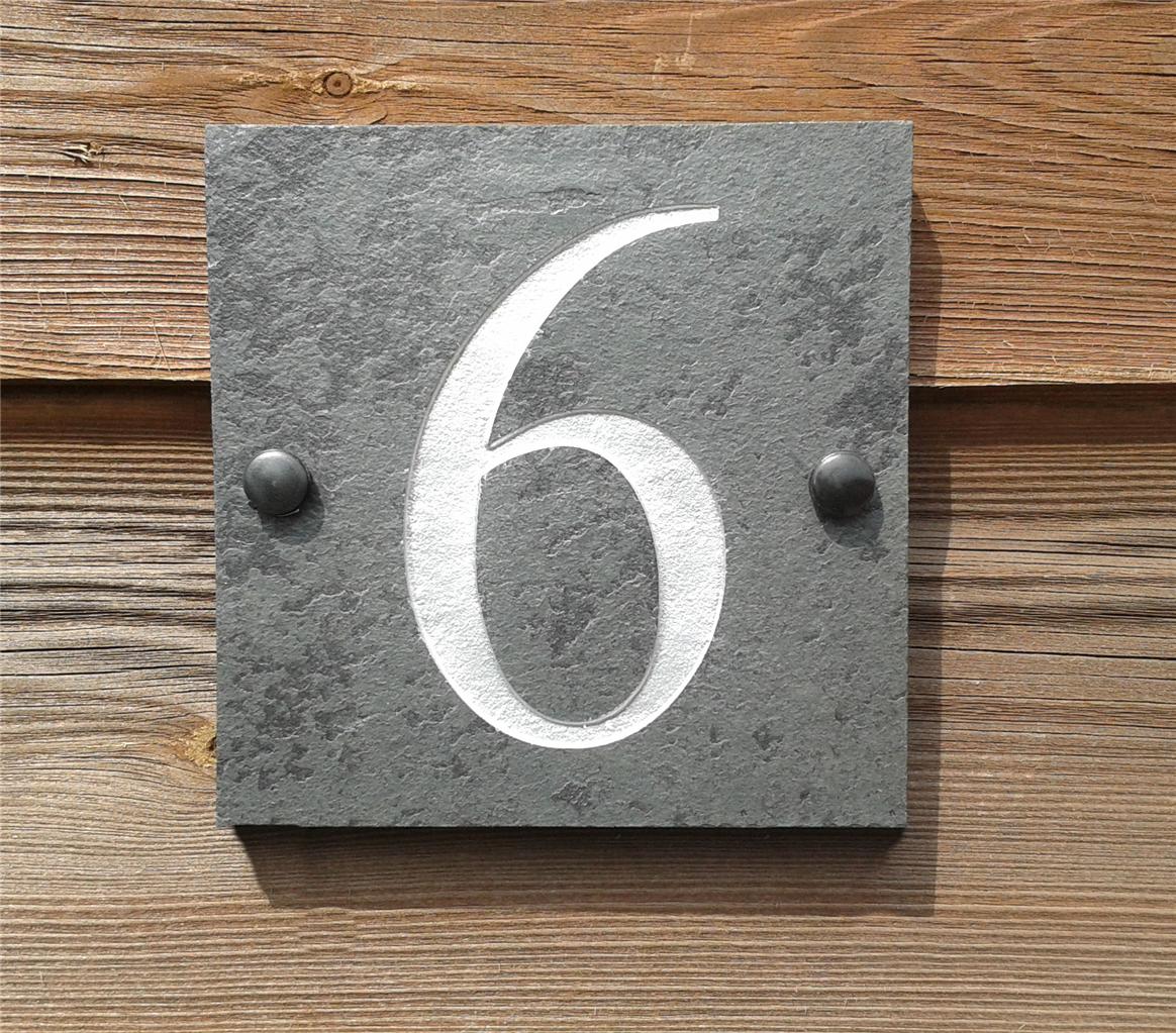 High Quality Engraved Slate House Door Number Sign Plaque Any Number 1