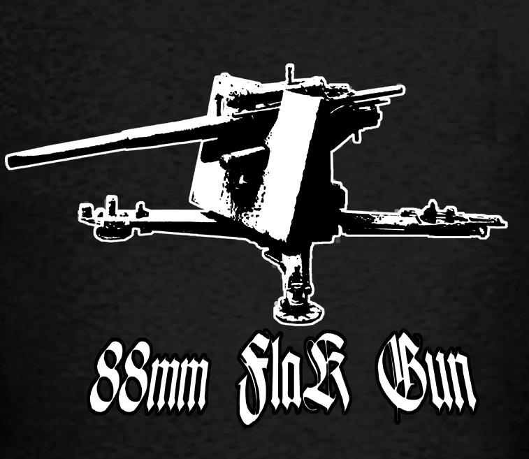 FLAK 88MM WW2 GERMAN ARTILLERY GUN T SHIRT S-3XL BLACK