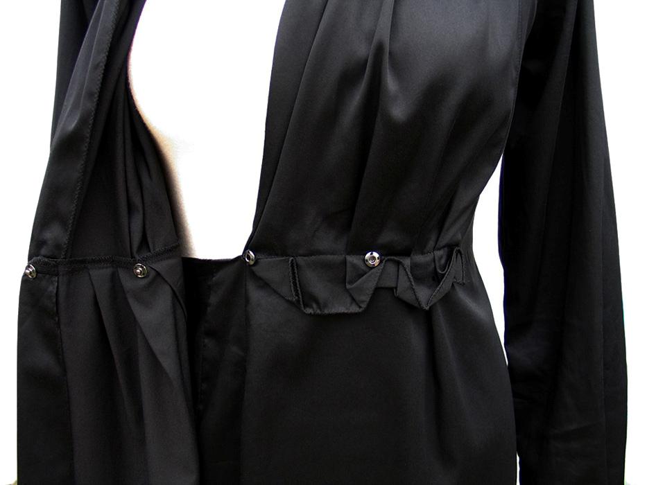 Elie Tahari Black Stretch Sateen Kloe Dress Nwt Size