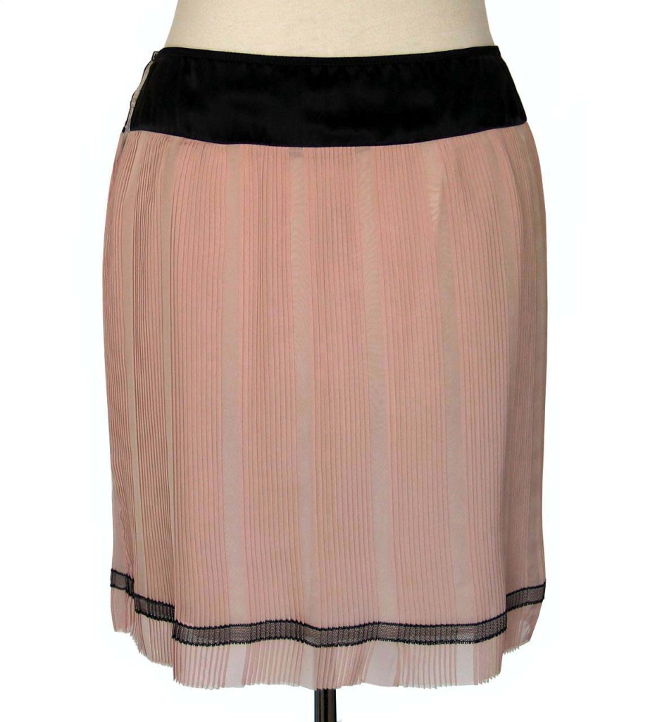 MARC JACOBS Runway Pink Black Pleated Silk