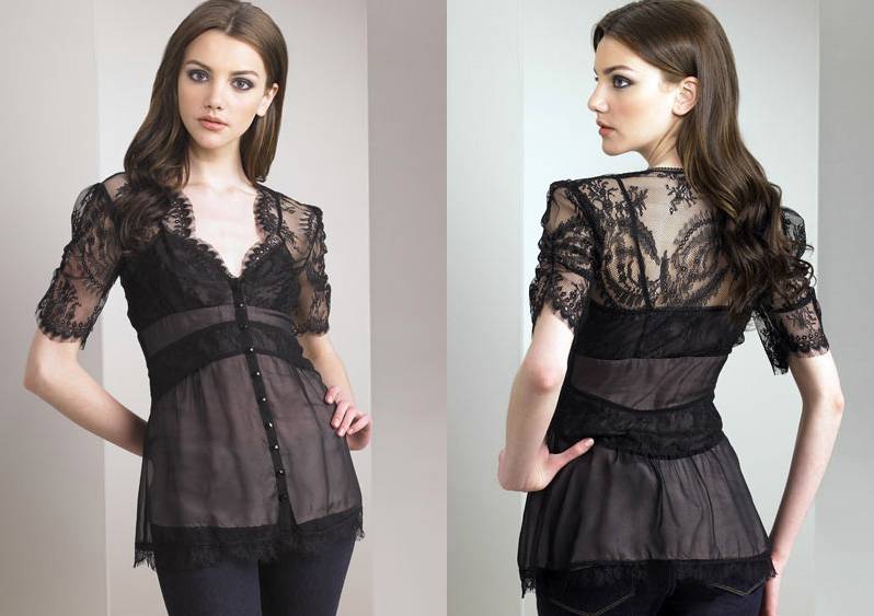 Nanette Lepore Lapore Sold Out And Rare Lingerie Lace Blouse