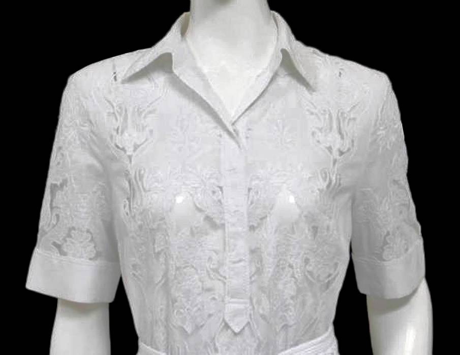 ELIE TAHARI White Cotton Voile COLINA Tunic Dress LARGE NWT 498 | eBay