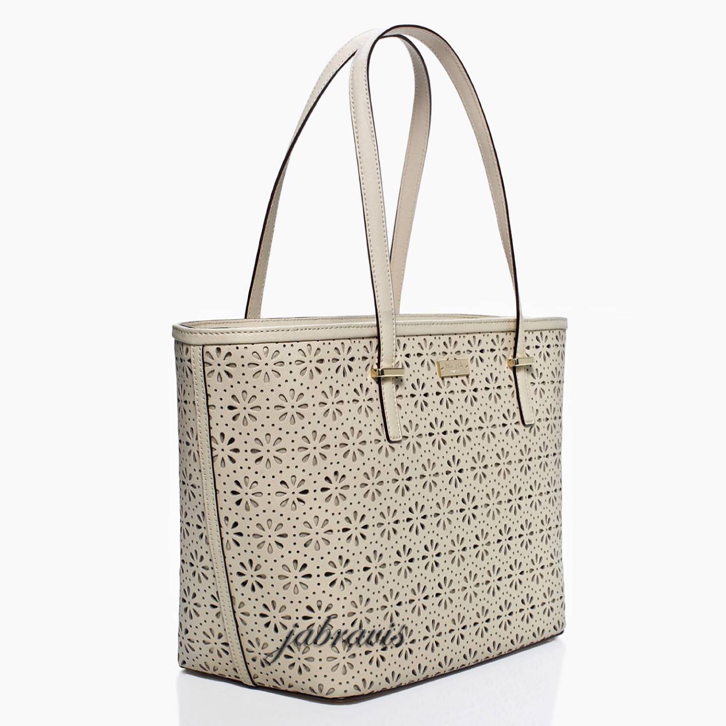 KATE SPADE Crema de vie Cream Cedar Street Perforated Small Harmony Tote Bag | eBay1440 x 1440