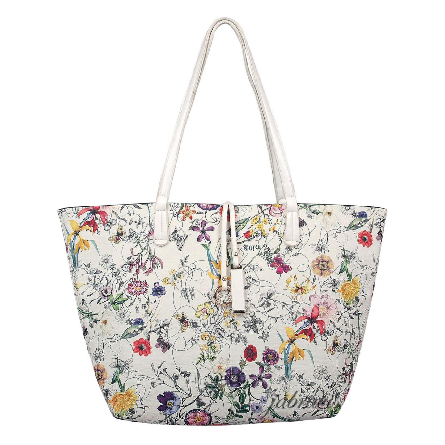 Imoshion Floral Saffiano-Texture GIADA 2-pc Reversible 3-in-1 Vegan Tote & Bag