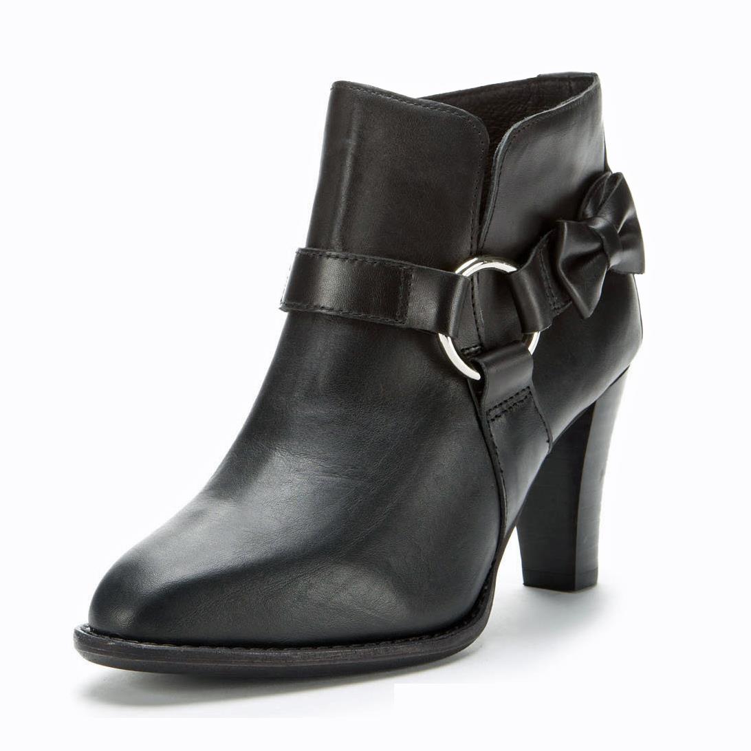 New F Troupe And Son London Black Leather Bow Ring Ankle Boot Bootie 38 37 350 Ebay