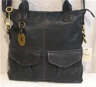 Fossil Modern Cargo Convertible Tote Navy Blue Leather Crossbody Bag ... Fossil Modern Cargo Convertible Tote Navy Blue Leather Crossbody Bag ...