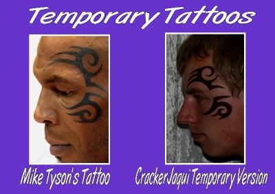 MIKE TYSON fancy dress HANGOVER TEMPORARY FACE TATTOO LASTS 1 WEEK