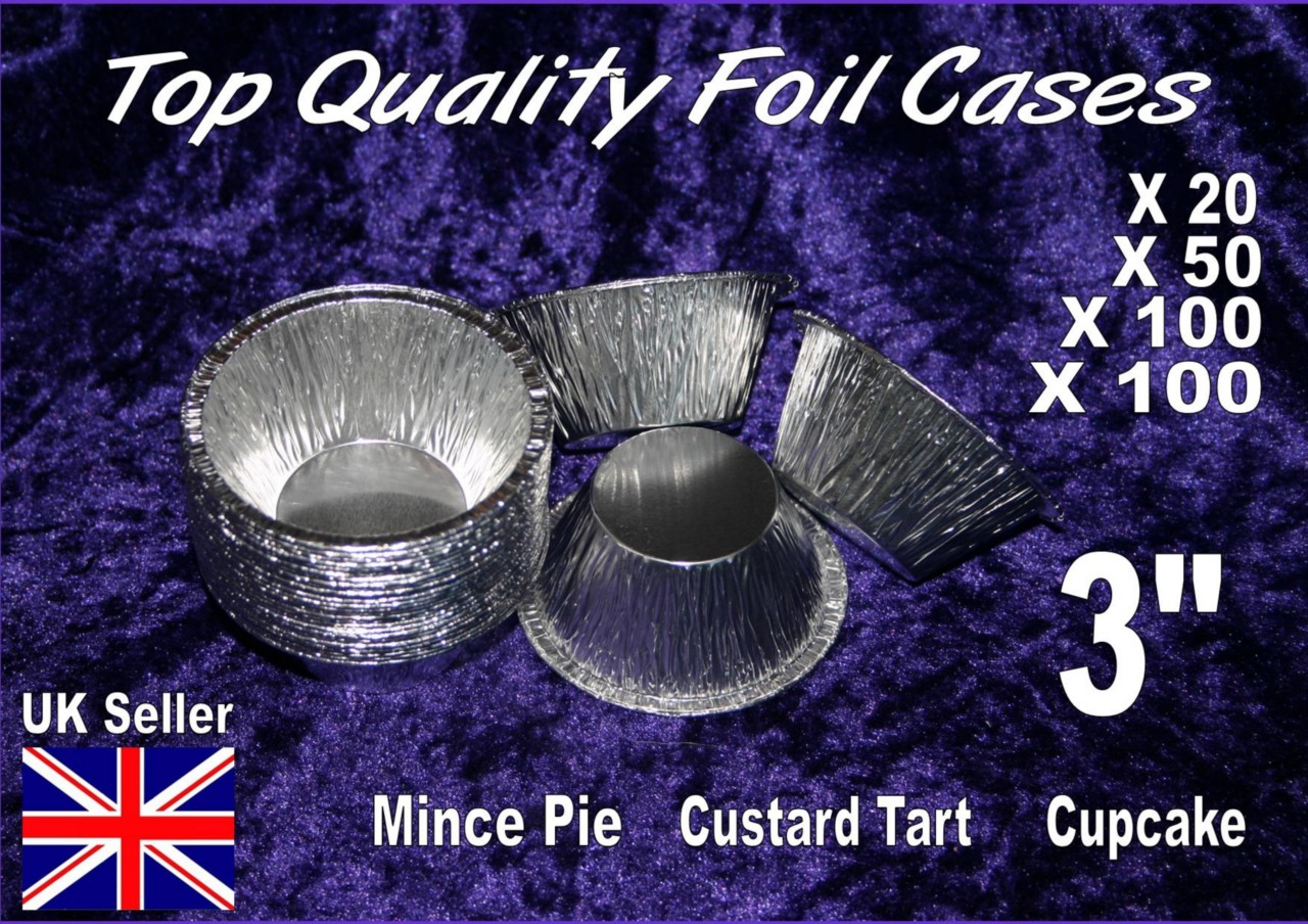 SMALL MINCE PIE CUSTARD TART dishes 3" CASES ALUMINIUM tin FOIL X20 50 100 1000 eBay