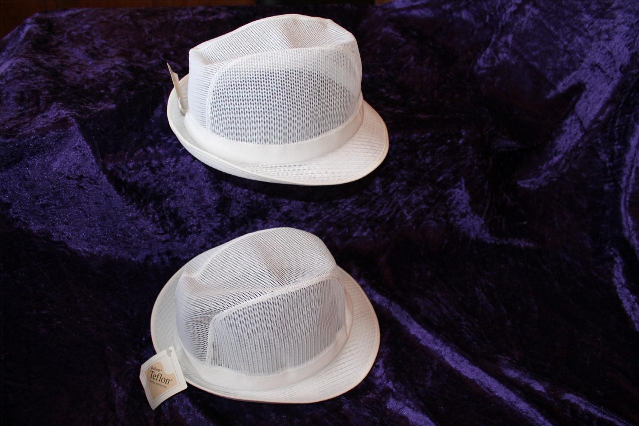 TWO  Butchers Catering Trilby Hat Cap TEFLON Top Quality Mesh X2  LARGE or SMALL