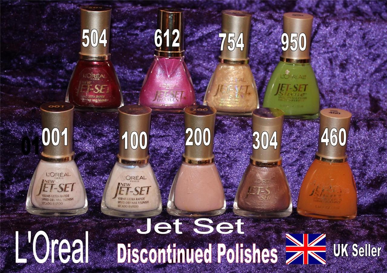 L'OREAL JET SET RARE Nail Polish Varnish red pink white burgundy gold