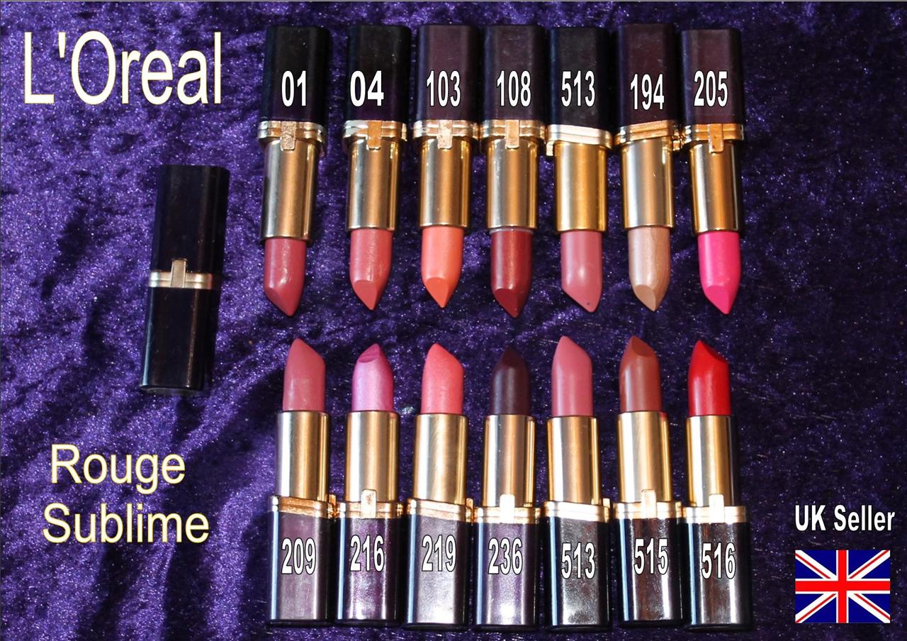 LOREAL ROUGE SUBLIME lipstick CHOICE of shade RARE brown nude red pink peach - Afbeelding 1 van 1