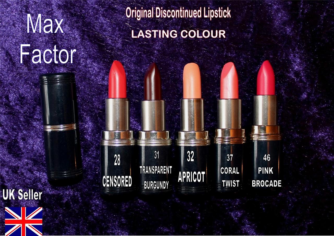 MAX FACTOR Lipstick LASTING COLOUR rare discontinued red burgundy peach