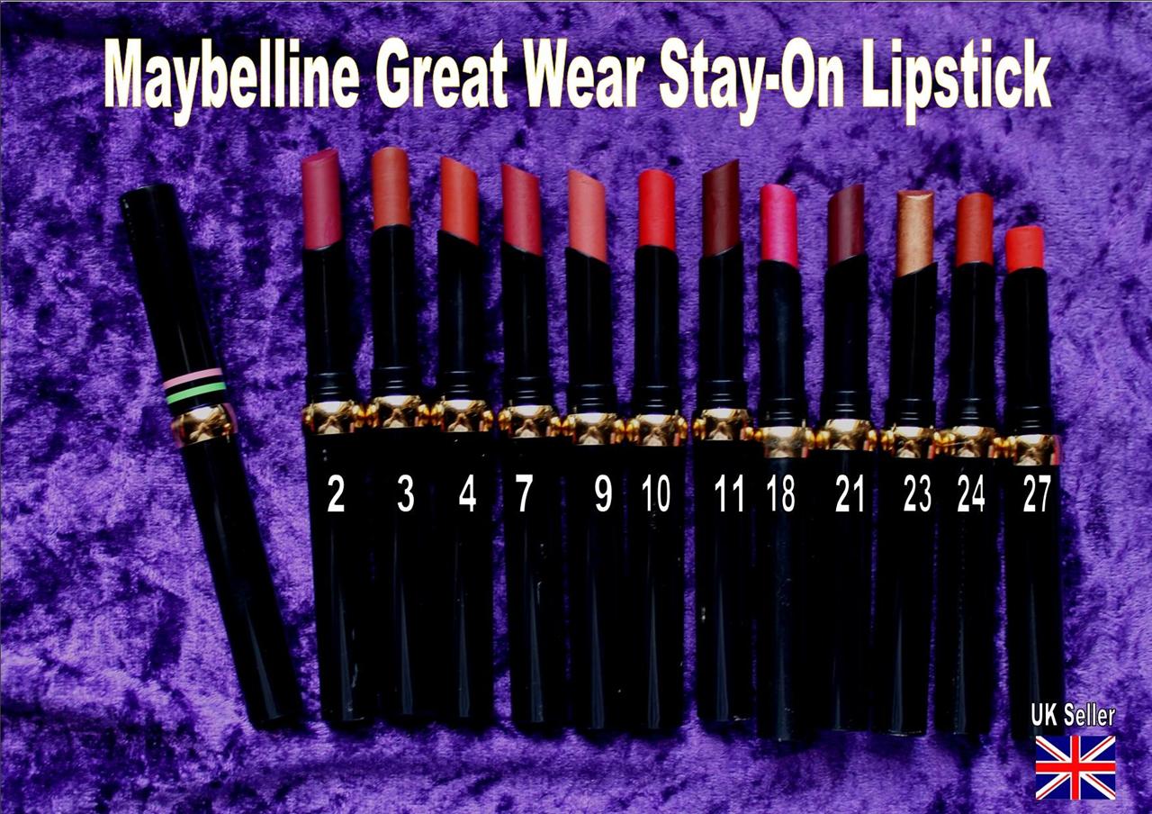 MAYBELLINE Great Wear stay on budge proof LIPSTICK choice of shades