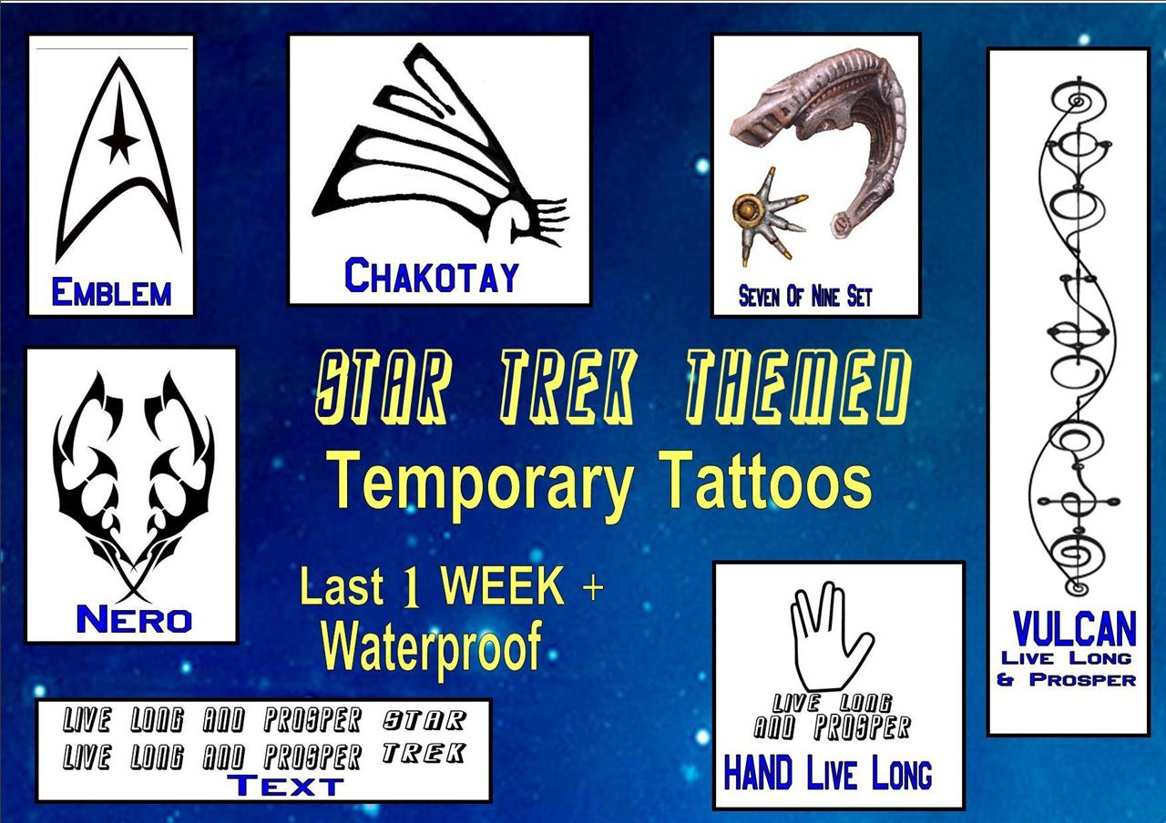 fancy dress star trek themed temporary tattoos x4 waterproof last1 fancy dress star trek themed temporary tattoos x4 waterproof last1