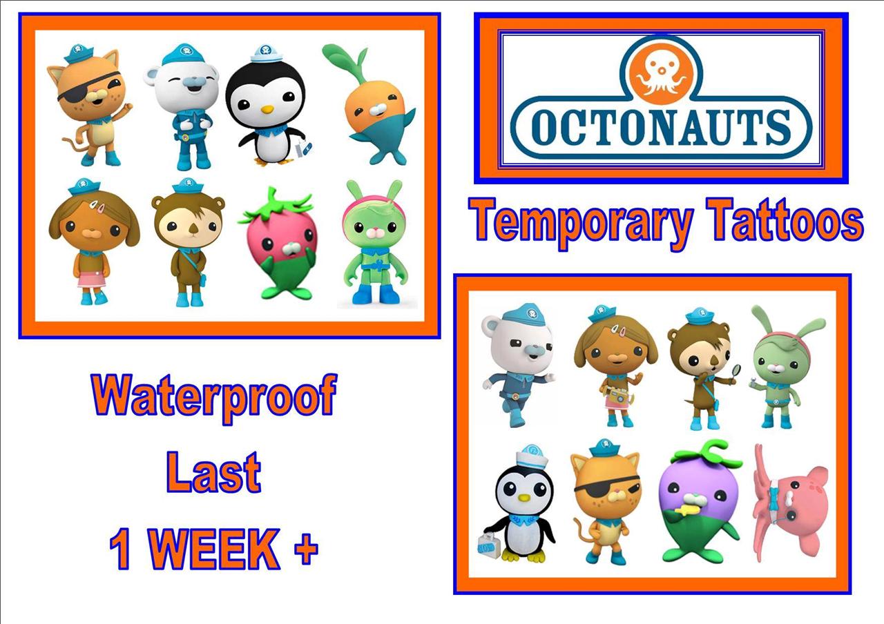 OCTONAUTS inspired party temporary TATTOOS waterproof LAST1 WEEK+
