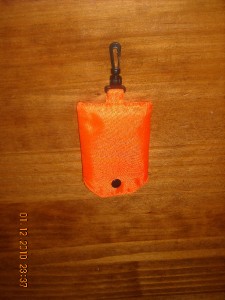 reusable orange clip on pouch and shopping bag L@@@K