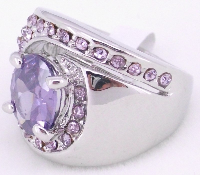 material 18k platinum plated purple crystal