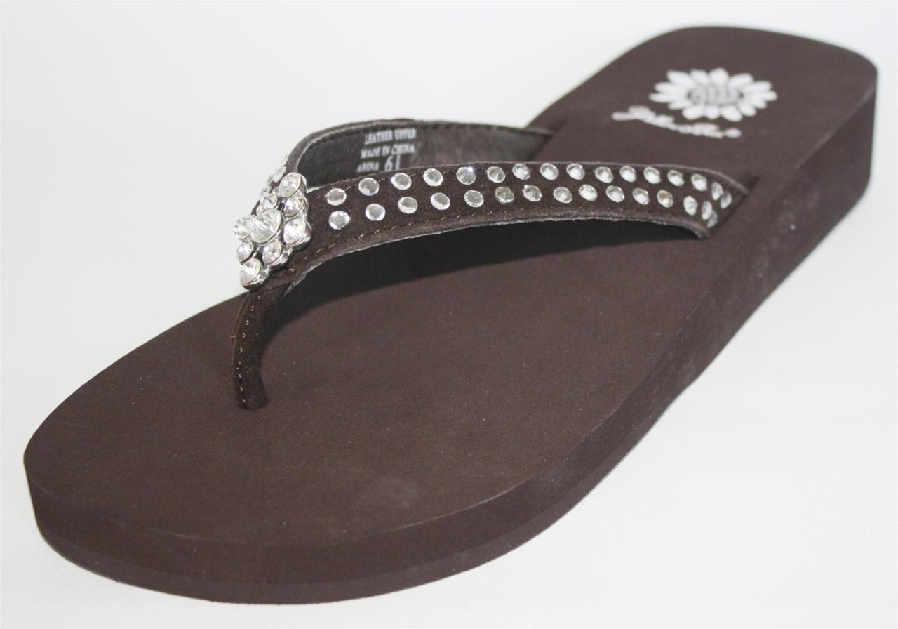 Womens YELLOWBOX Yellow Box ABINA Thong Sandal Flip Flops Brown