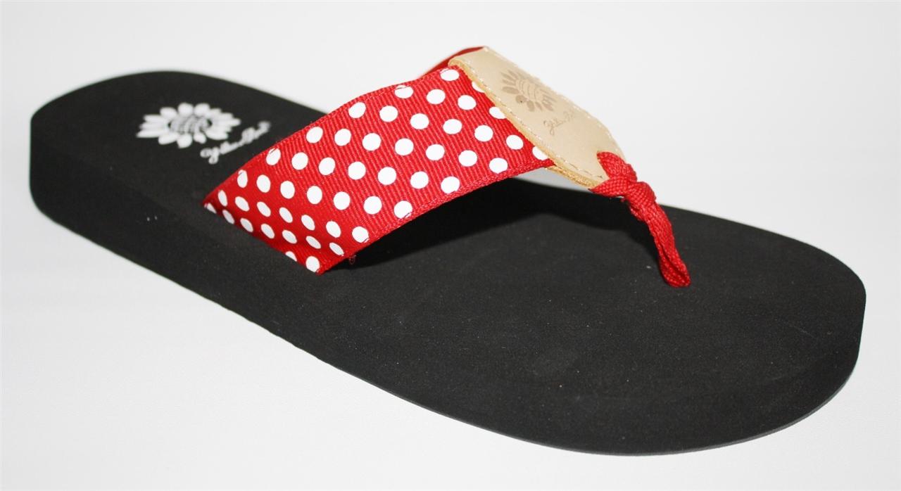 Womens YELLOWBOX Yellow Box WOLFE Thong Sandal Flip Flops Red White