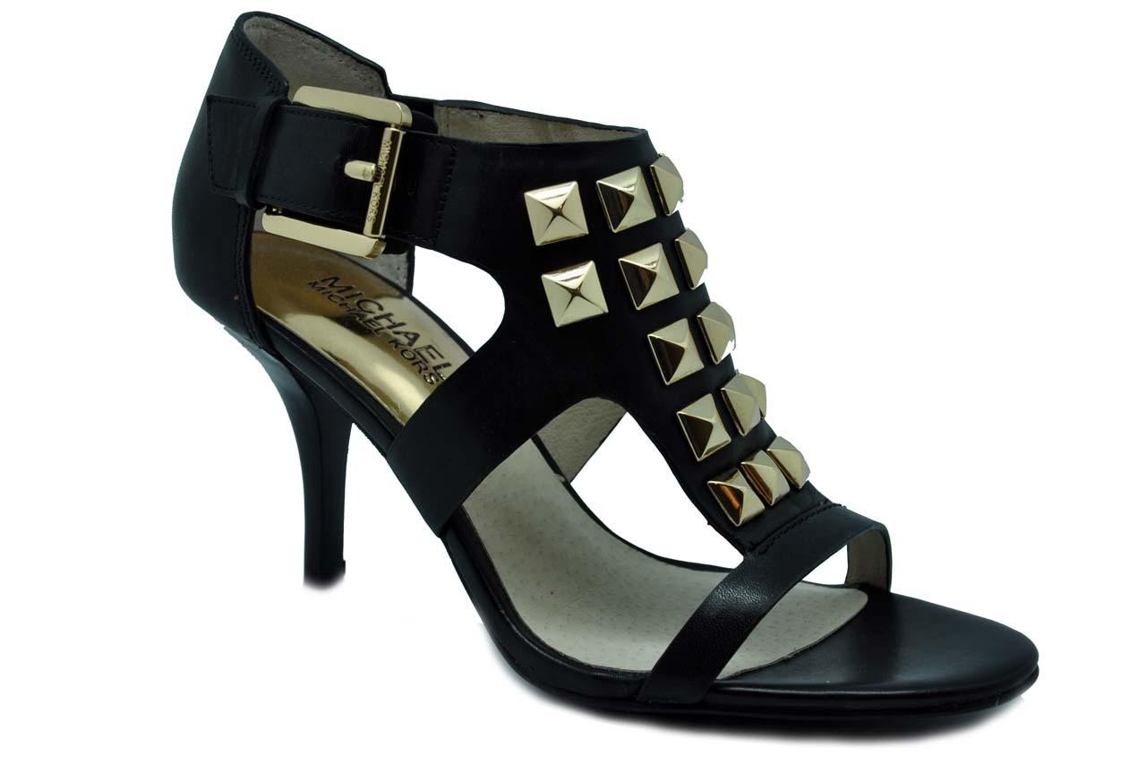black leather womens sandals