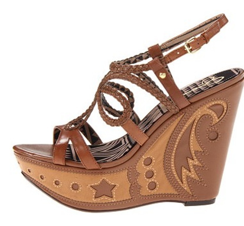 Womens Shoes Jessica Simpson KARLIER Platform Wedge Sandals Heels Mahogany Brown - Picture 1 of 1
