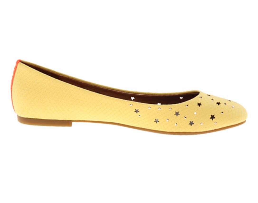 pale yellow ballet flats