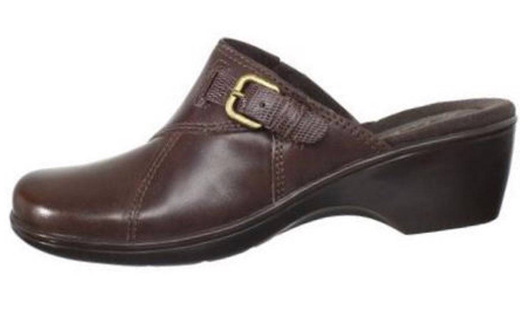 Womens Shoes Clarks April Daffodil Mules Slip on Clogs Brown Leather eBay