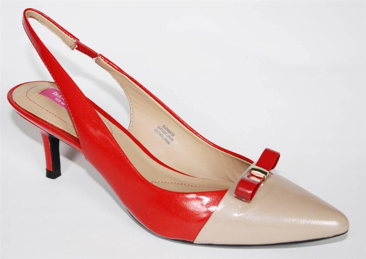 red slingback kitten heels