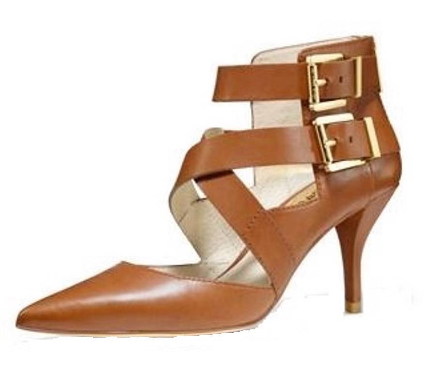 tan pumps with strap