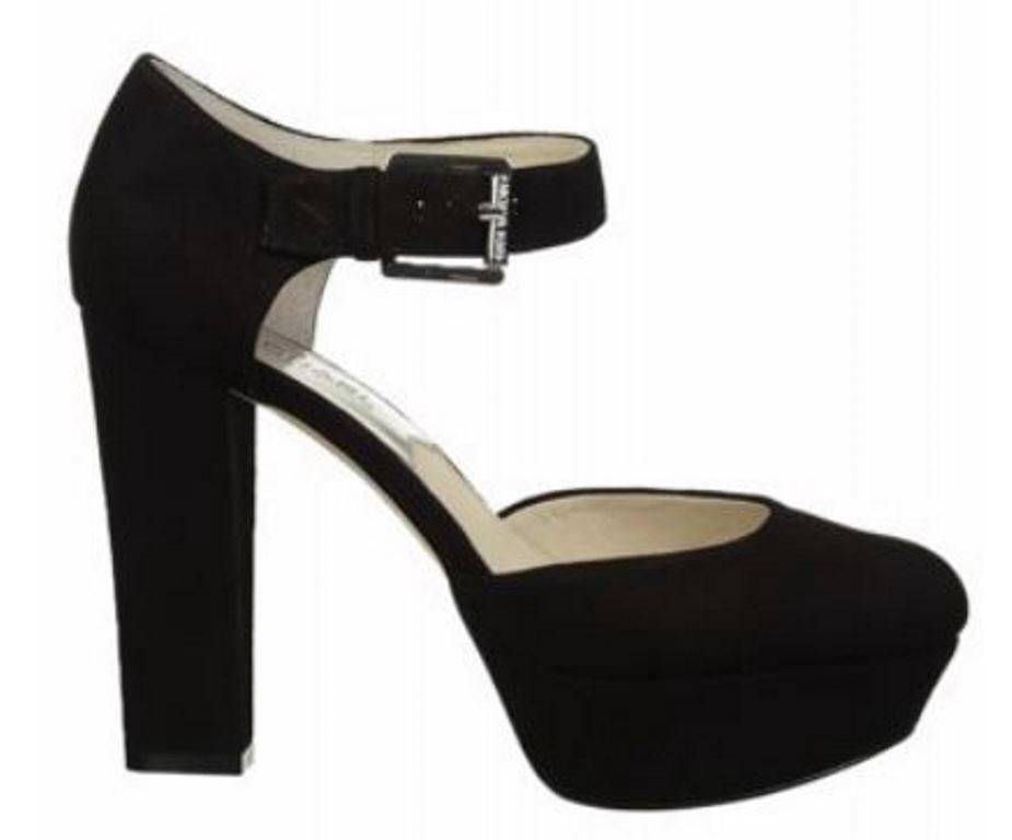 black platform pumps ankle strap