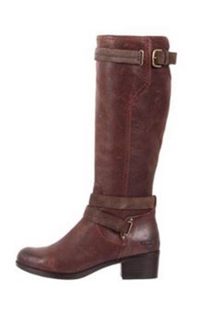Women's UGG Australia DARCIE Tall Equestrian Leather Boots Deep Bordeaux eBay