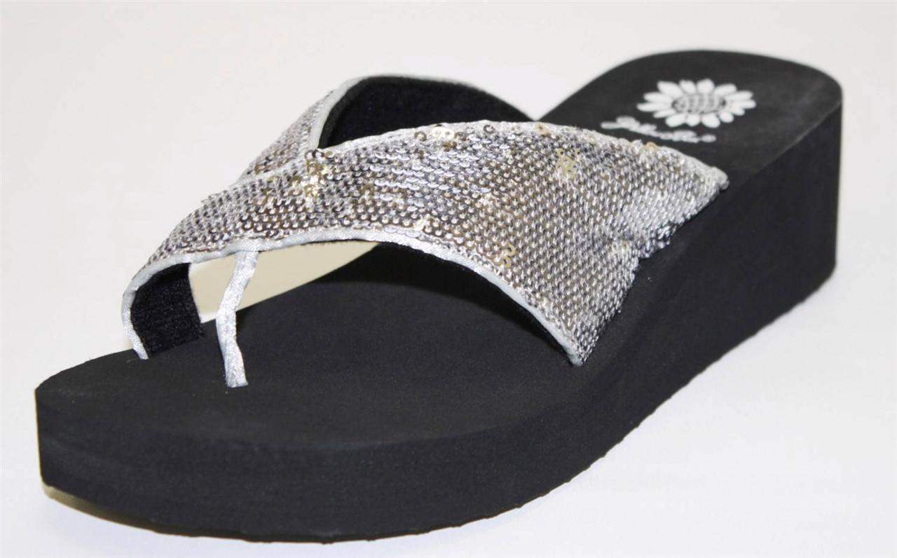 Women's Shoes Yellowbox Yellow Box DALE Wedge Thong Sandals Pewter