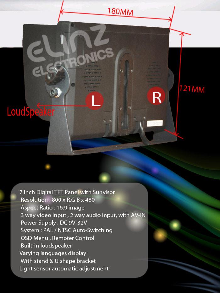 Dimensions of reversing camera GEAR7RV4PIN80020