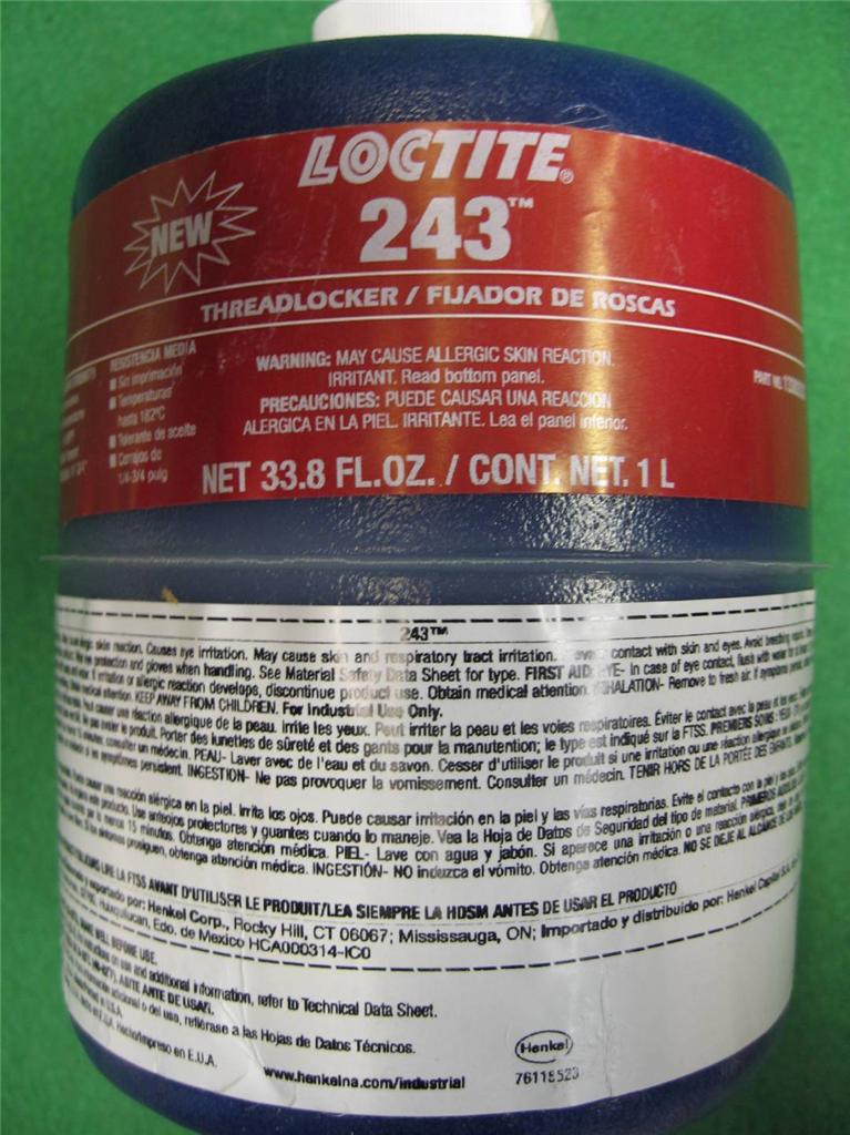 LOCTITE 243 1330333 1L 33.8 FL OZ BLUE THREADLOCKER MEDIUM STRENGTH