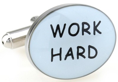 Work Hard Play Hard Cufflinks Silver White Oval Free Ship Wedding Groom NEW | eBay