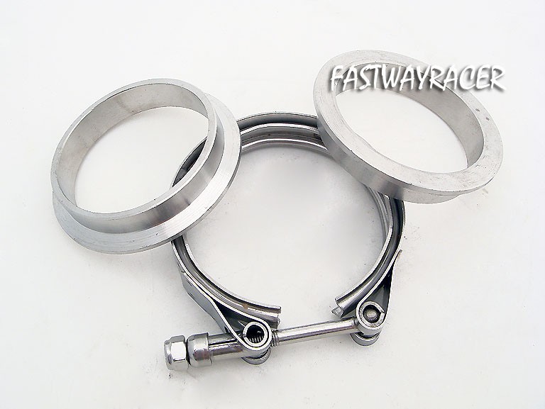 2.5'' Stainless Steel VBand Flange Kit Downpipe Clamp eBay