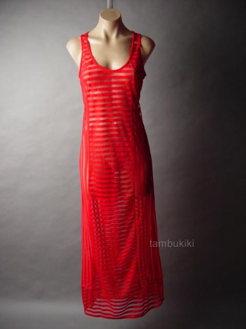 red sheer swim cover up
