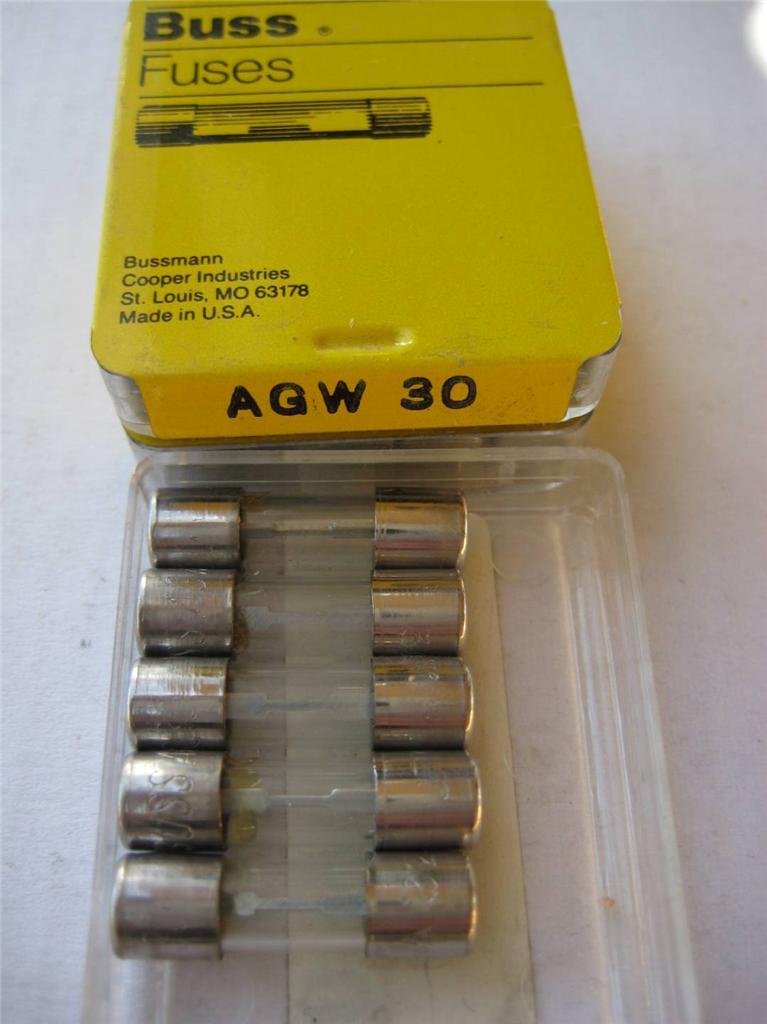 5X BUSSMANN FAST BLOW FUSE AGW 2 20 or 30 Amp 32V 1/4" x 7/8" NOS eBay