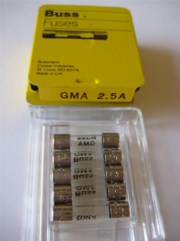 5X BUSSMANN Fuse GMA 250ma 315ma 600ma 750ma 800ma 1 1-1/2 1-6/10 2-1/2 Amp 250V - Imagen 10 de 10