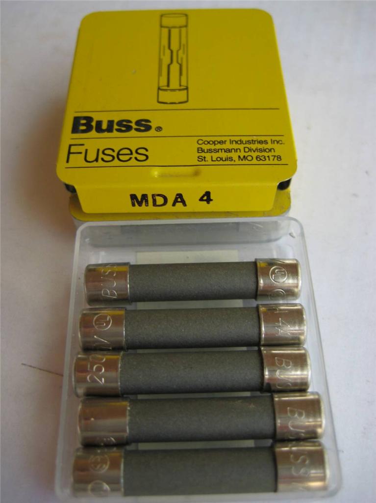5x BUSSMANN Time Delay Fuses MDA 1-6/10 3-2/10 4 5 6-1/4 7 or 8 Amp 250VAC 326 