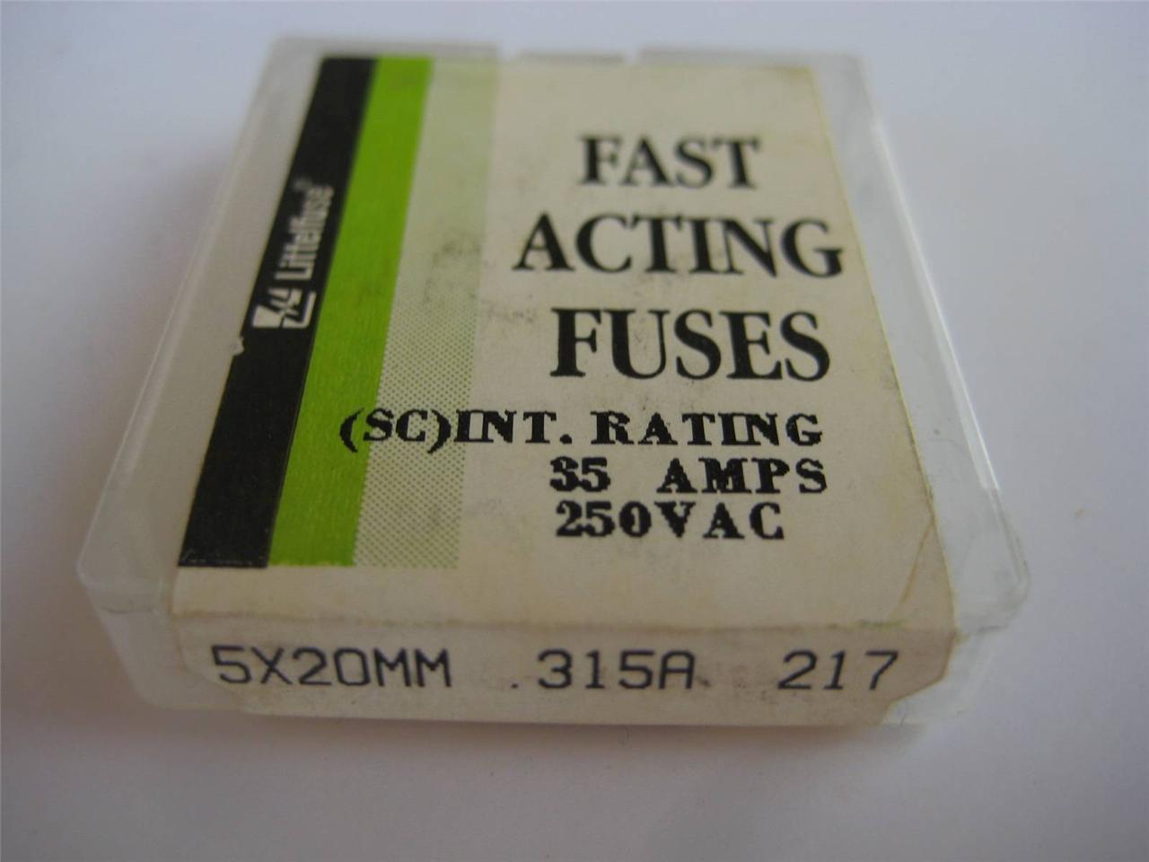 5X Littelfuse NTE Fuse 217 .125 1/8 .160 .25 1/4 4/10 .400 Amp 5x20 mm 250V Rápido - Imagen 10 de 13