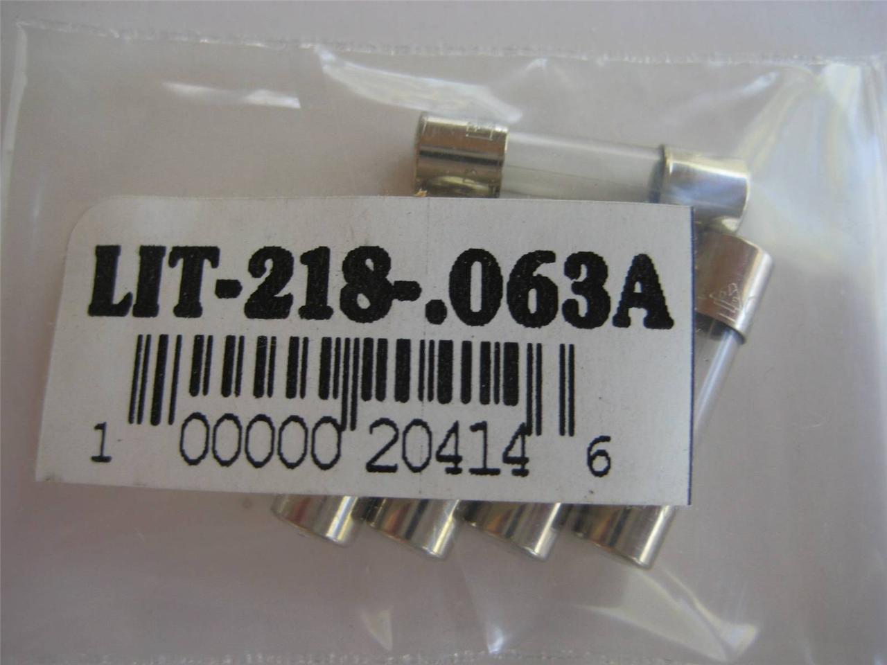 5X Littelfuse Fuse 218 .050 .063 .080 .100 .125 .200 .25 .315 .4 or .5 A  5x20mm 