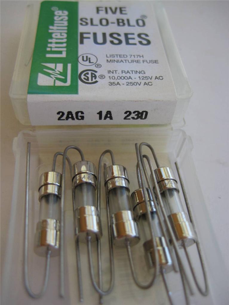 5X Littelfuse Fuse 230 2AG 1, 1-1/2, 2, 2-1/2, 3, 3,5 4 o 7 veces retardo PigTail - Imagen 3 de 11