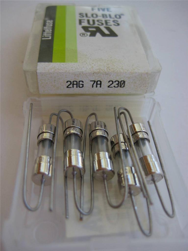 5X Littelfuse Fuse 230 2AG 1, 1-1/2, 2, 2-1/2, 3, 3,5 4 o 7 veces retardo PigTail - Imagen 11 de 11