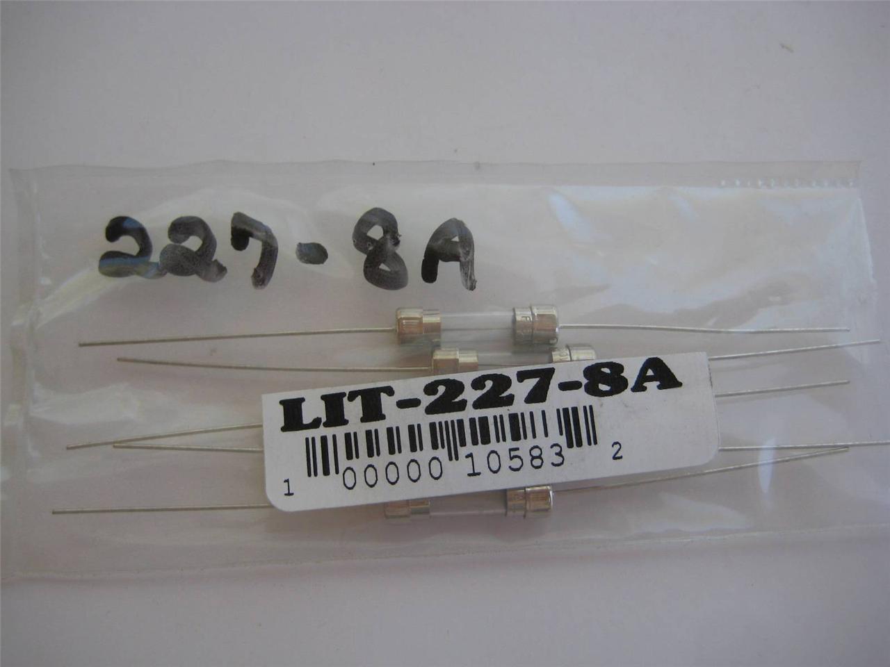 5X Fusible Littelfuse 227.800 1 1.25 1.6 2.5 8 o 10 Amp 5x20mm NOS Cable Axial - Imagen 9 de 10