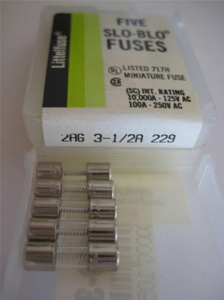 5X Littelfuse Fuse 225 3/8 3/4 1 2-1/2 3 3-1/2 4 6 7 8 or 10 Amp 2AG Fast Blow 