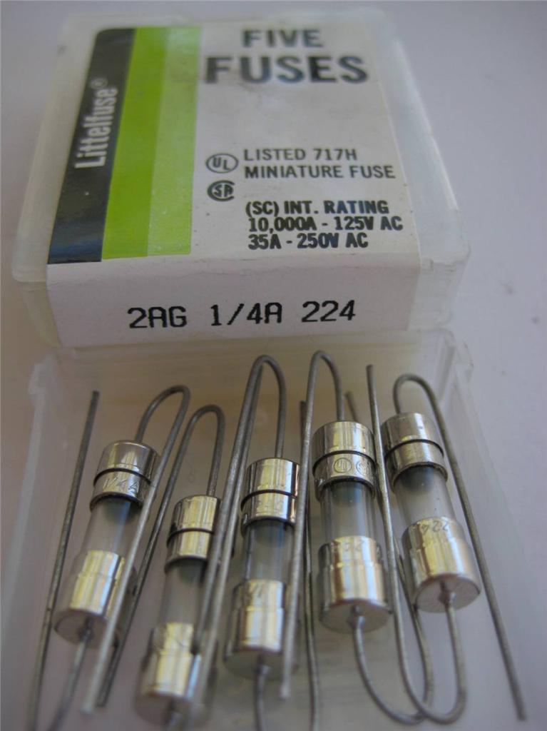 5X Littelfuse Fuse 224 .250 .500 .750 1 1.5 2 2.5 3.5 4 5 6 7 8 o 10 2AG NUEVO DE LOTE ANTIGUO - Imagen 1 de 15