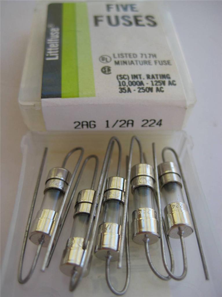 5X Littelfuse Fuse 224 .250 .500 .750 1 1.5 2 2.5 3.5 4 5 6 7 8 o 10 2AG NUEVO DE LOTE ANTIGUO - Imagen 2 de 15